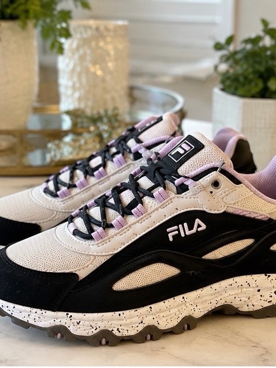Fila Shoes - FILA Women's Black, White and Lavender Trail Sneakers